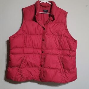 Lands'‎ End Red Puffer Vest 3X 24 26 Down